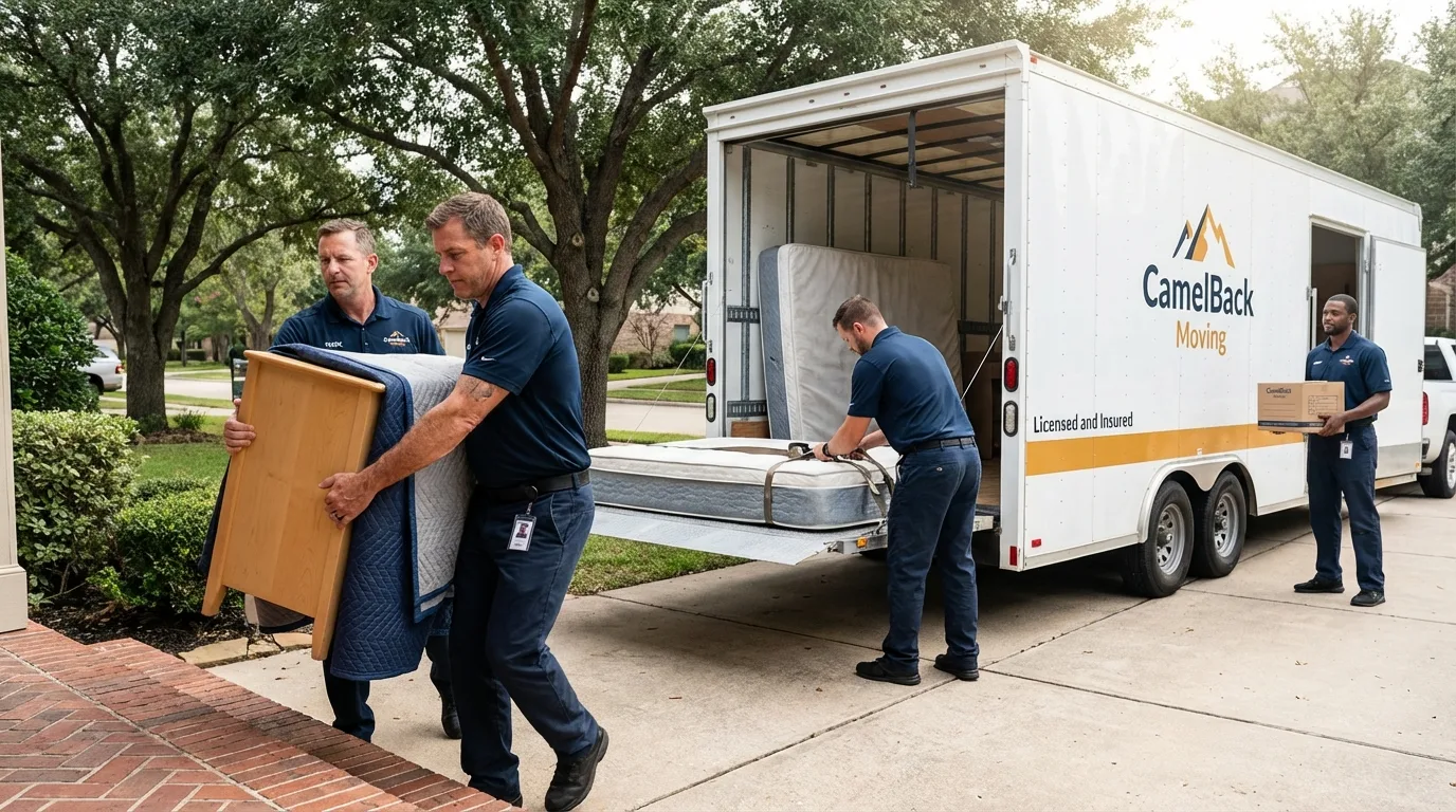 Crew loading residential truck for cross-state move from Hartsdale, NY
