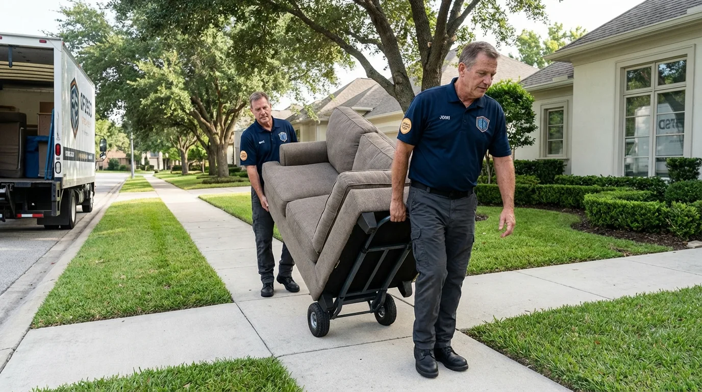 Local residential moving crew loading furniture in Hartsdale, NY